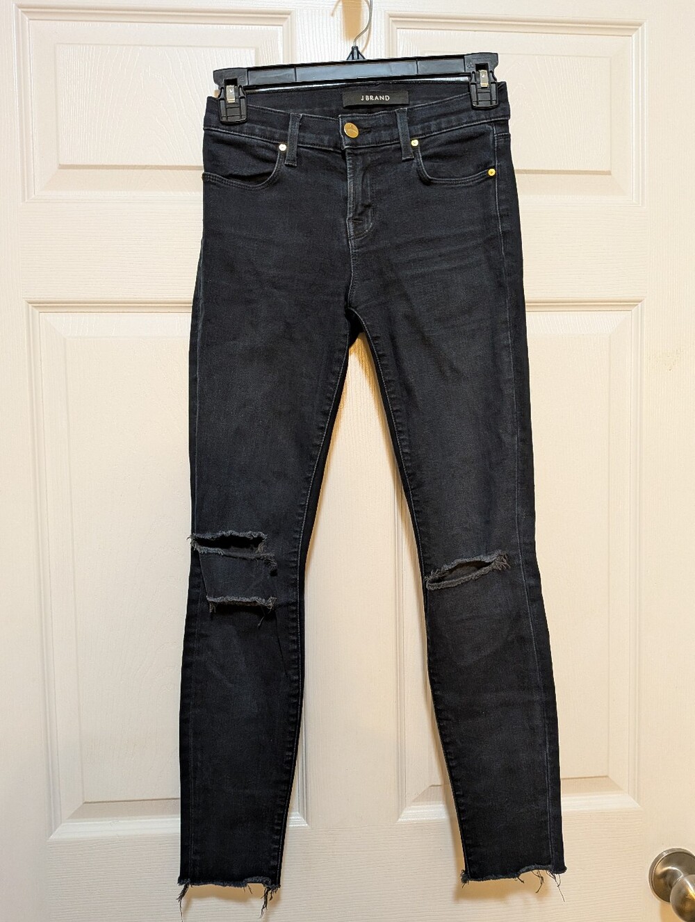 J Brand Cropped Skinny Distressed Jeans 24